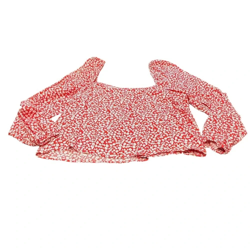 Boden Floral Crinkle Gauze Sweetheart Printed Top flowy puff sleeve romantic fun